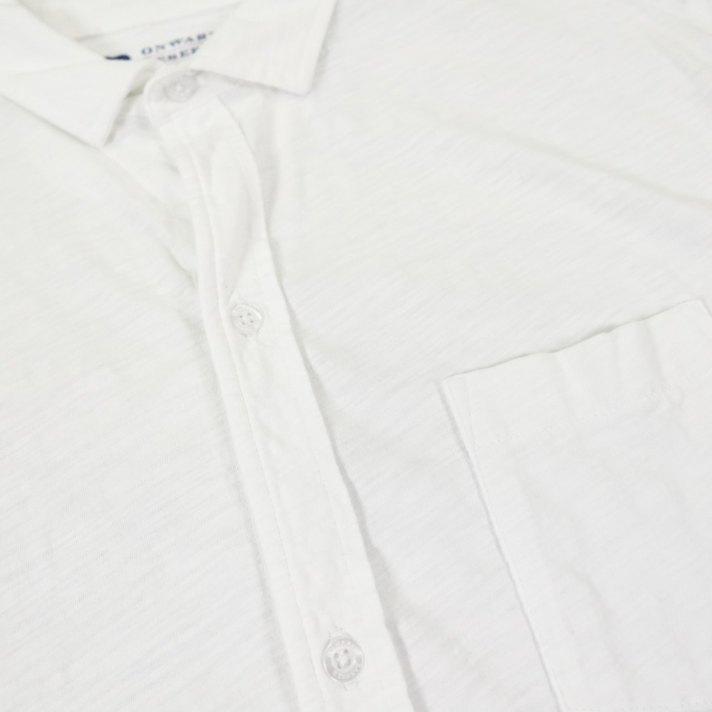 Onward Reserve Sunwashed Button Up Shirt Mens Large White Polo Textured Cotton - Picture 5 of 13